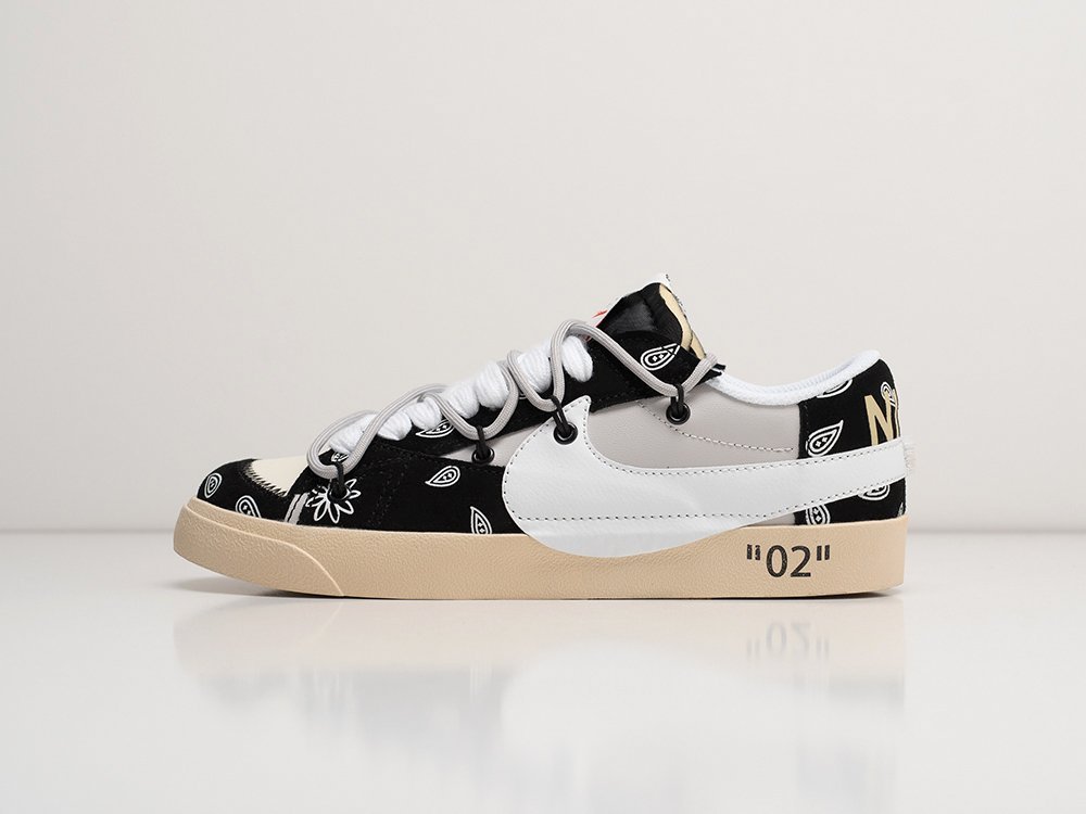 Nike x OFF White x Blazer Low 77 Jumbo черные кожа мужские (AR27783) - фото 1 Nike x OFF White x Blazer Low 77 Jumbo черные кожа мужские (AR27783) - фото 1