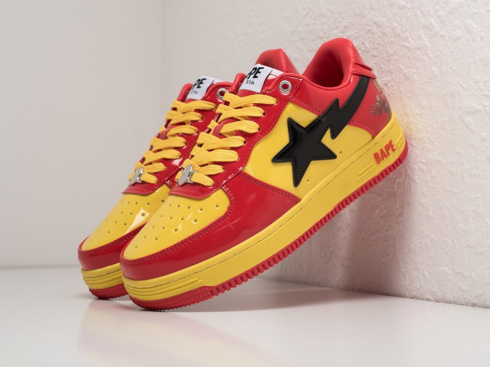 Bape x Marvel x Bapesta Low Iron Man желтые кожа мужские (AR27847) - фото 2 Bape x Marvel x Bapesta Low Iron Man желтые кожа мужские (AR27847) - фото 2