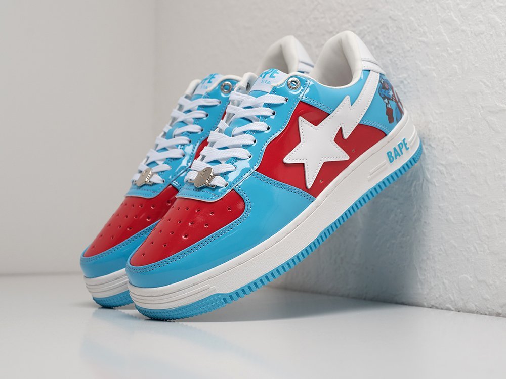 Bape x Marvel x Bapesta Low Captain America разноцветные кожа мужские (AR27848) - фото 2 Bape x Marvel x Bapesta Low Captain America разноцветные кожа мужские (AR27848) - фото 2