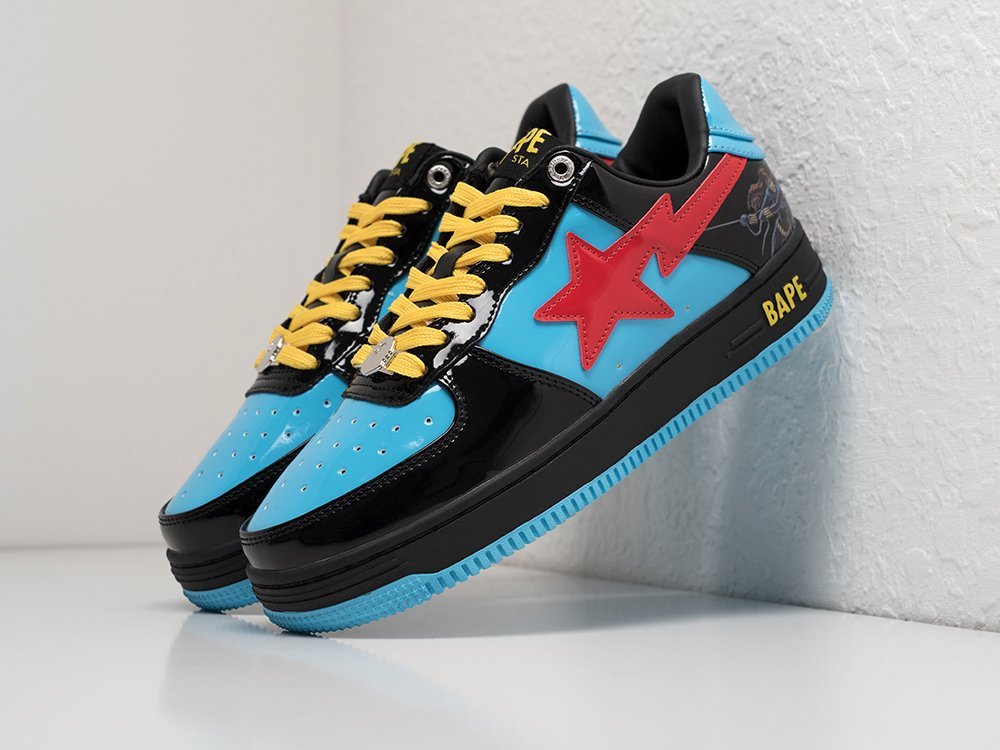 Bape Marvel x Bapesta Low Black Widow черные кожа мужские (AR27943) - фото 2 Bape Marvel x Bapesta Low Black Widow черные кожа мужские (AR27943) - фото 2