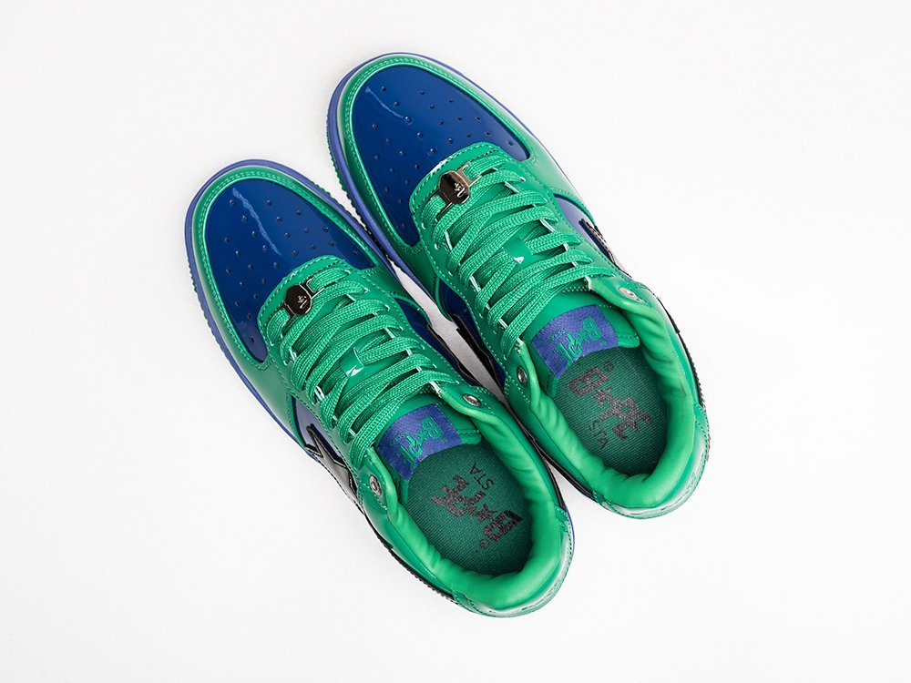 Bape Marvel x Bapesta Low The Hulk зеленые кожа мужские (AR27944) - фото 3