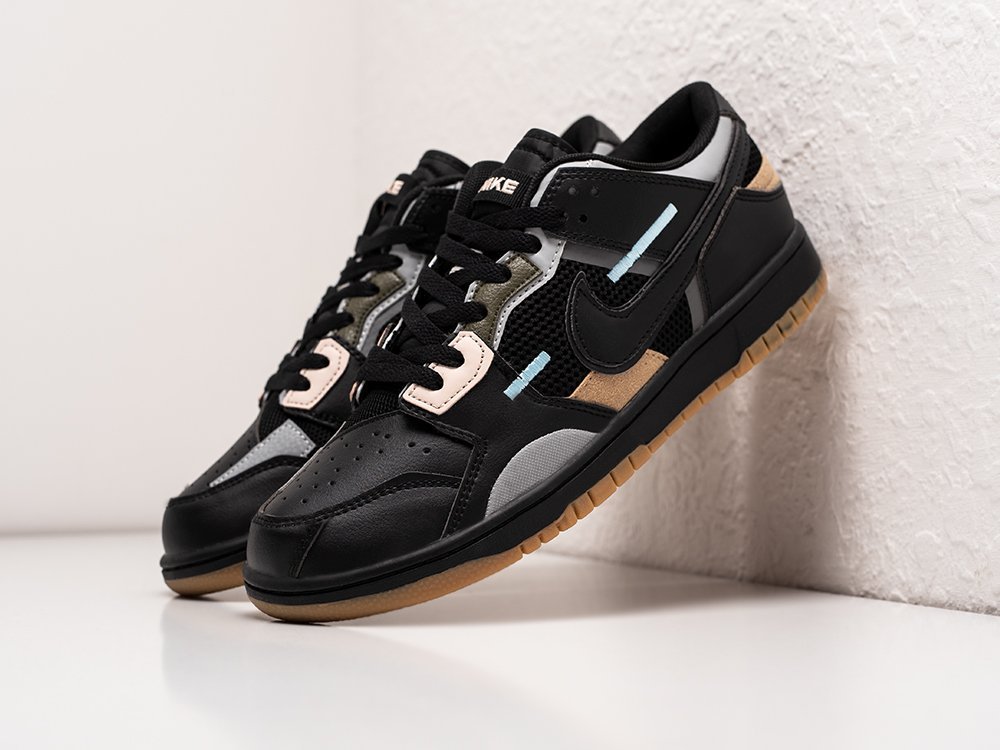 Nike SB Dunk Low Scrap Black Gum черные кожа мужские (AR27957) - фото 2 Nike SB Dunk Low Scrap Black Gum черные кожа мужские (AR27957) - фото 2