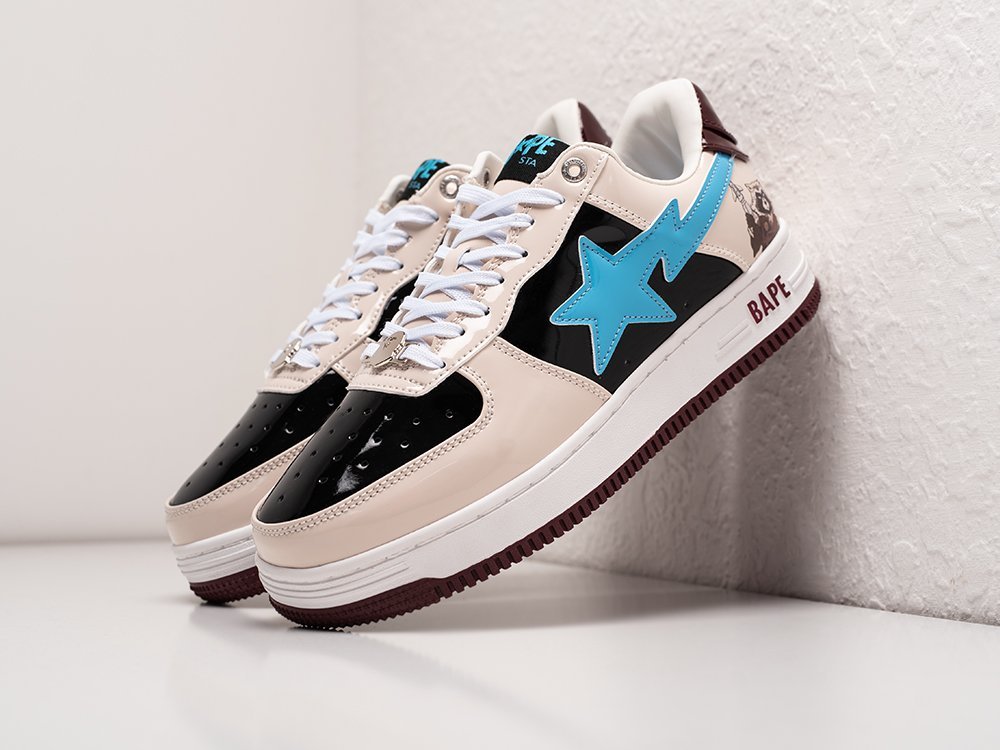 Bape x Marvel x Bapesta Low Rocket Raccoon бежевые кожа мужские (AR27976) - фото 2 Bape x Marvel x Bapesta Low Rocket Raccoon бежевые кожа мужские (AR27976) - фото 2
