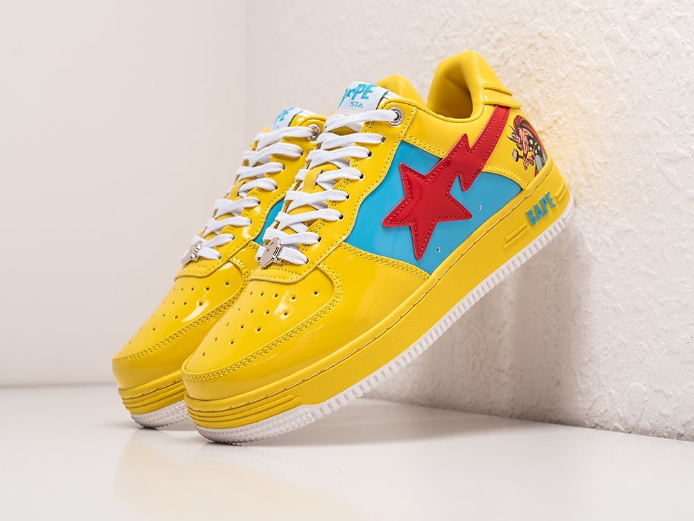 Bape x Marvel x Bapesta Low Thor желтые кожа мужские (AR27977) - фото 2 Bape x Marvel x Bapesta Low Thor желтые кожа мужские (AR27977) - фото 2