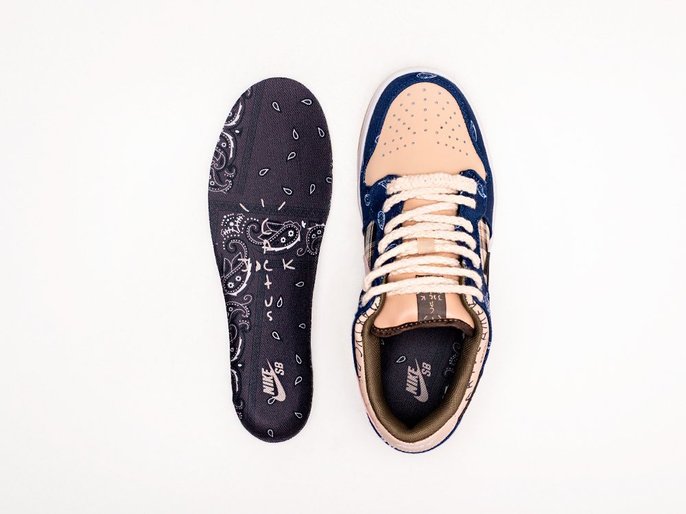 Nike SB Dunk Low x Travis Scott синие текстиль мужские (AR28348) - фото 5 Nike SB Dunk Low x Travis Scott синие текстиль мужские (AR28348) - фото 5