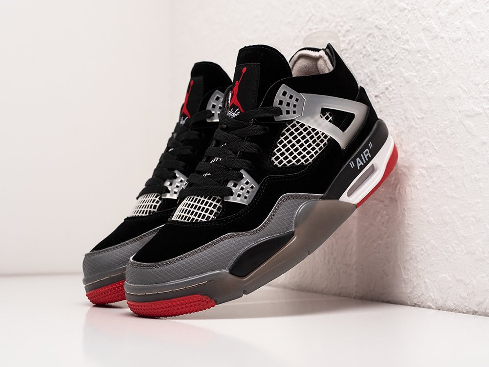 Nike x OFF White x Air Jordan 4 Retro черные замша мужские (AR28356) - фото 2 Nike x OFF White x Air Jordan 4 Retro черные замша мужские (AR28356) - фото 2