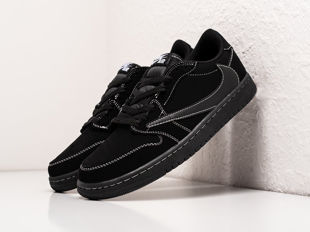 Nike Air Jordan 1 Low x Travis Scott Black Phantom черные кожа мужские (AR28393) - фото 2 Nike Air Jordan 1 Low x Travis Scott Black Phantom черные кожа мужские (AR28393) - фото 2