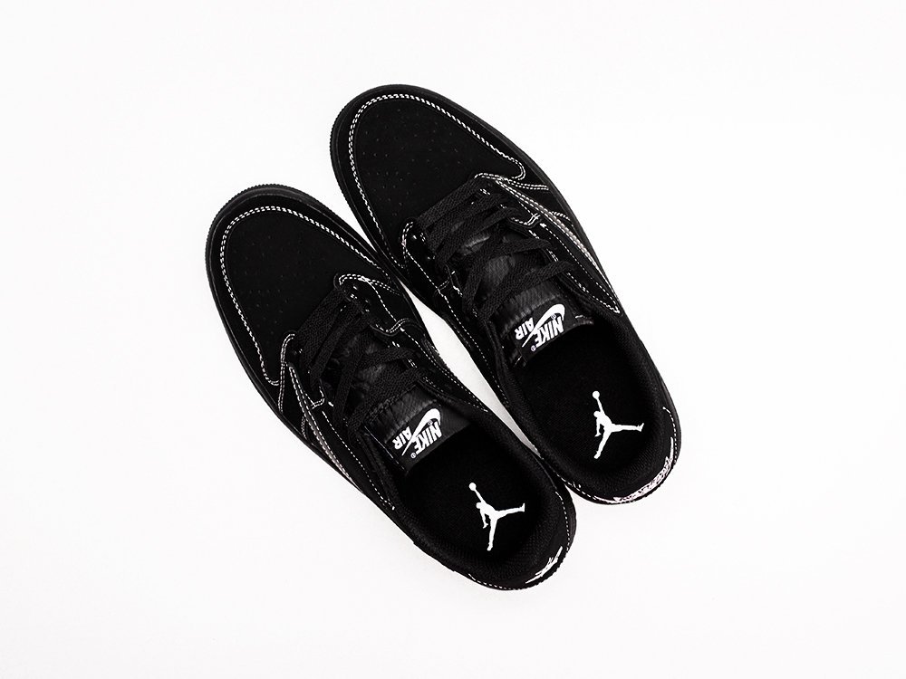 Nike Air Jordan 1 Low x Travis Scott Black Phantom черные кожа мужские (AR28393) - фото 3 Nike Air Jordan 1 Low x Travis Scott Black Phantom черные кожа мужские (AR28393) - фото 3