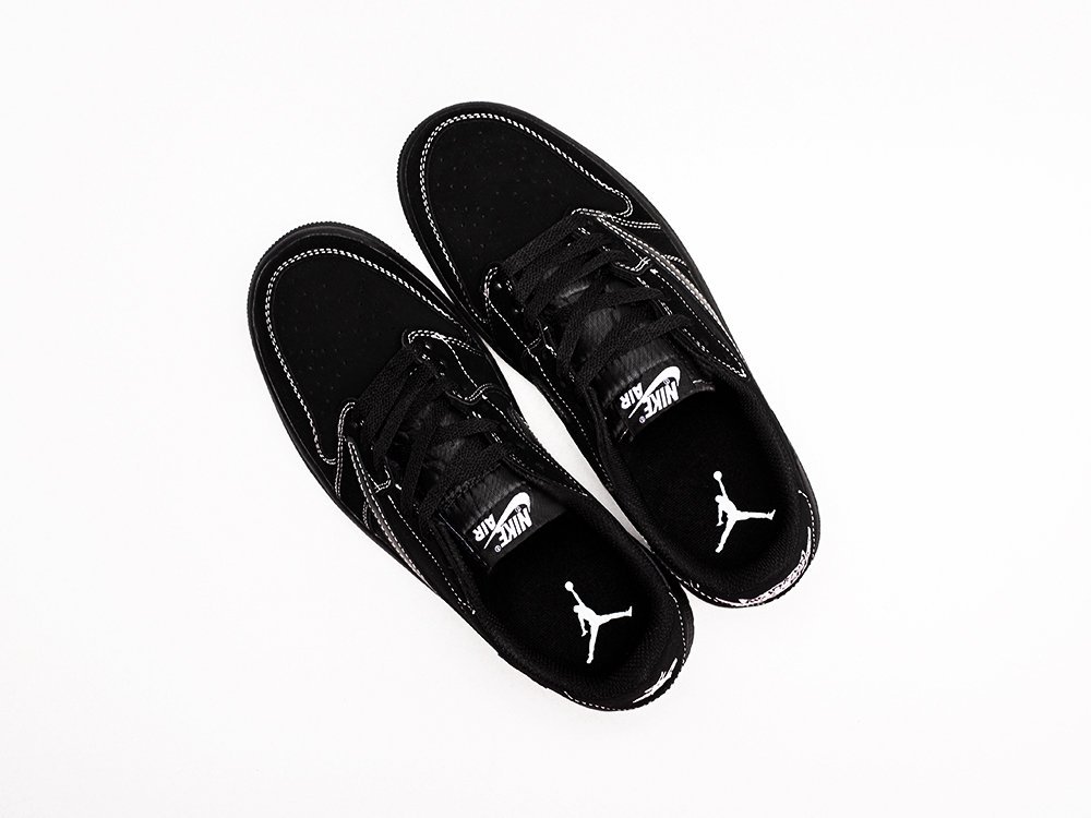 Nike Air Jordan 1 Low x Travis Scott Black Phantom черные кожа мужские (AR28393) - фото 3