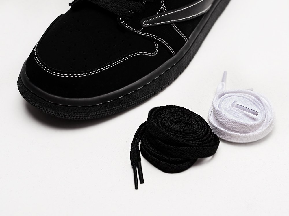 Nike Air Jordan 1 Low x Travis Scott Black Phantom черные кожа мужские (AR28393) - фото 4 Nike Air Jordan 1 Low x Travis Scott Black Phantom черные кожа мужские (AR28393) - фото 4