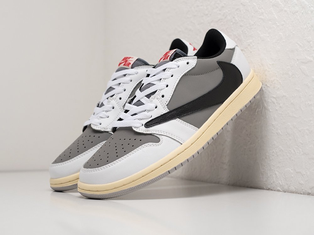 Nike Air Jordan 1 Low x Travis Scott серые кожа мужские (AR28394) - фото 2 Nike Air Jordan 1 Low x Travis Scott серые кожа мужские (AR28394) - фото 2