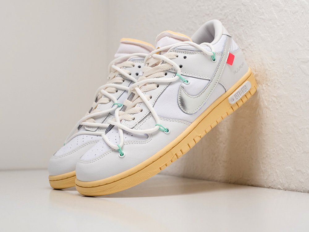Nike SB Dunk Low x OFF-White Lot 01 Of 50 белые кожа мужские (AR28396) - фото 2 Nike SB Dunk Low x OFF-White Lot 01 Of 50 белые кожа мужские (AR28396) - фото 2