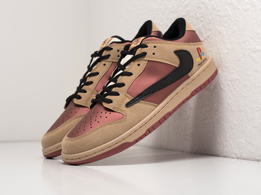 Nike SB Dunk Low x Travis Scott х PlayStation 5 бордовые кожа мужские (AR28550) - фото 2 Nike SB Dunk Low x Travis Scott х PlayStation 5 бордовые кожа мужские (AR28550) - фото 2