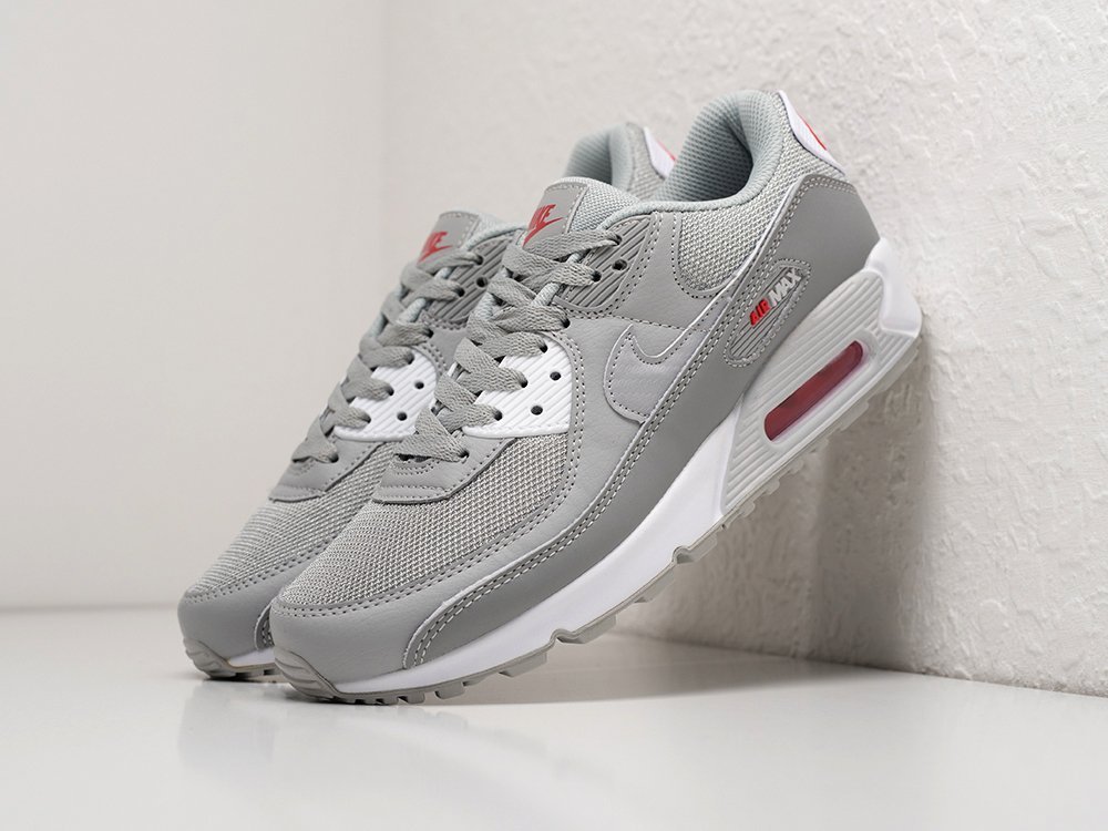 Nike Air Max 90 Light Smoke Grey Red серые кожа мужские (AR28565) - фото 2 Nike Air Max 90 Light Smoke Grey Red серые кожа мужские (AR28565) - фото 2