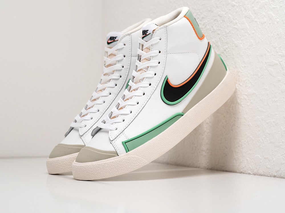 Nike Blazer Mid 77 Infinite White Roma Green белые кожа мужские (AR28572) - фото 2 Nike Blazer Mid 77 Infinite White Roma Green белые кожа мужские (AR28572) - фото 2