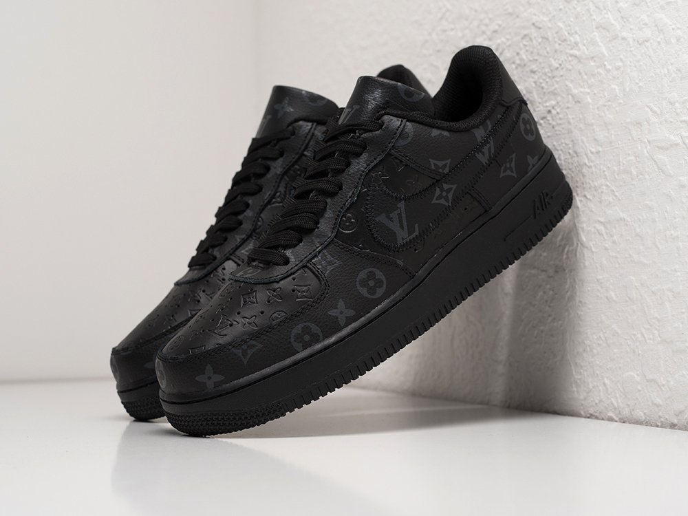 Nike x Louis Vuitton Air Force 1 Low Triple Black черные кожа мужские (AR28585) - фото 2 Nike x Louis Vuitton Air Force 1 Low Triple Black черные кожа мужские (AR28585) - фото 2