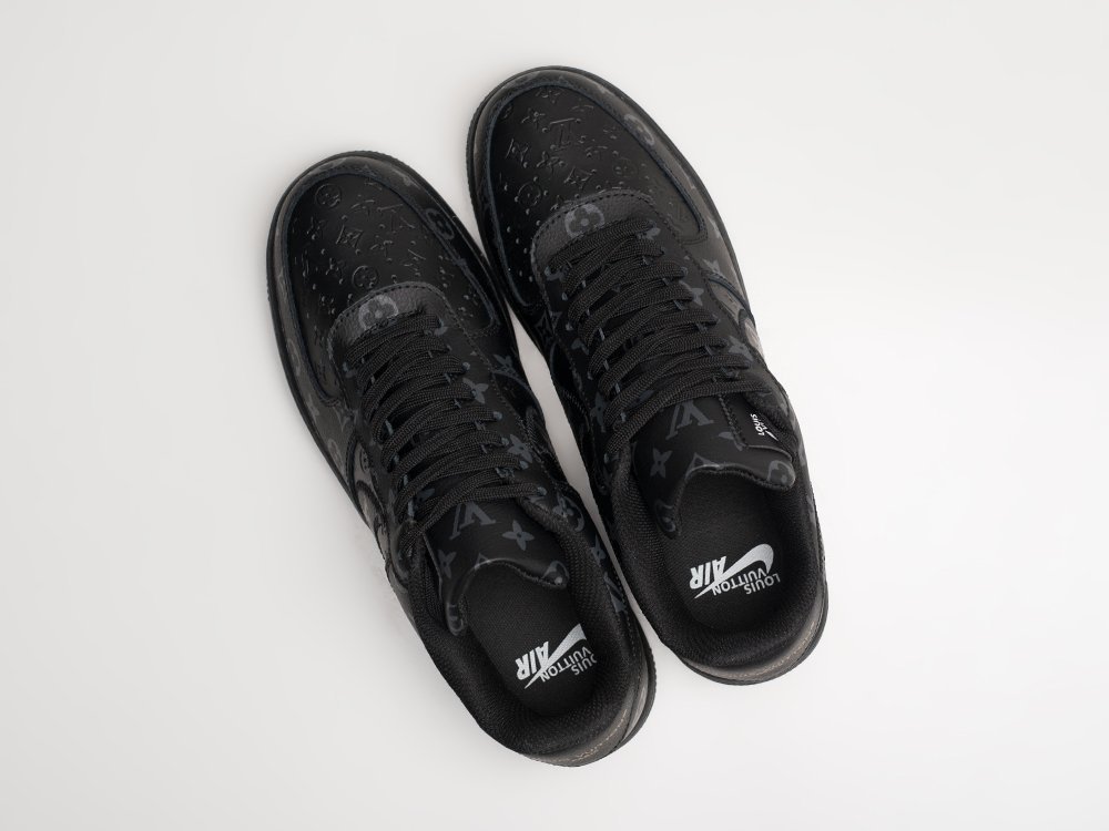 Nike x Louis Vuitton Air Force 1 Low Triple Black черные кожа мужские (AR28585) - фото 3