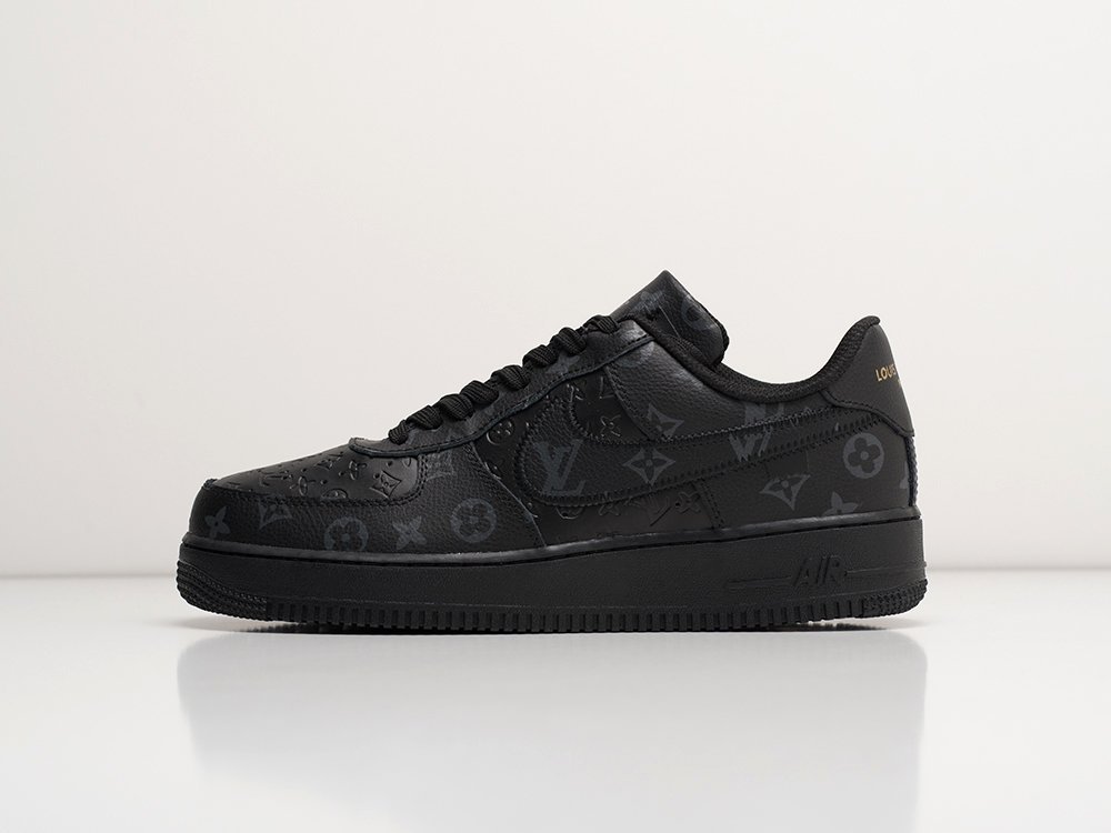 Nike x Louis Vuitton Air Force 1 Low Triple Black черные кожа мужские (AR28585) - фото 1 Nike x Louis Vuitton Air Force 1 Low Triple Black черные кожа мужские (AR28585) - фото 1