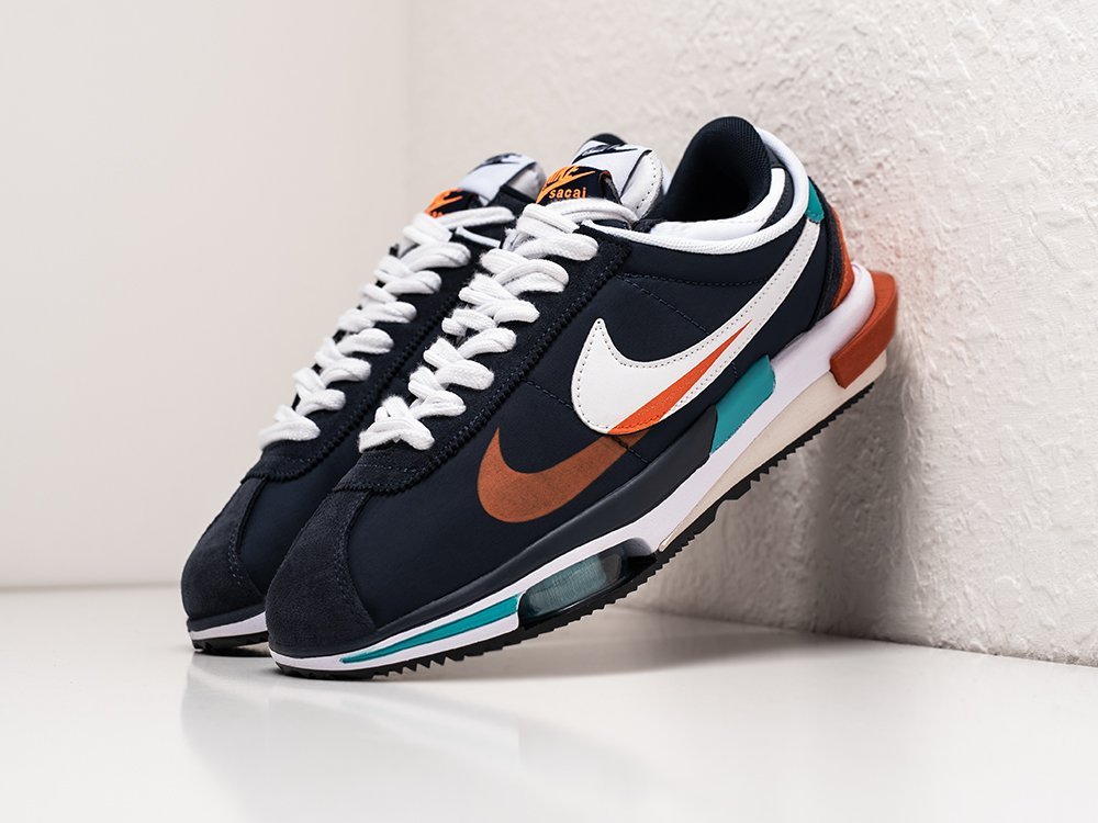 Nike x Sacai x Cortez 4.0 Navy Blue синие текстиль мужские (AR28677) - фото 2 Nike x Sacai x Cortez 4.0 Navy Blue синие текстиль мужские (AR28677) - фото 2