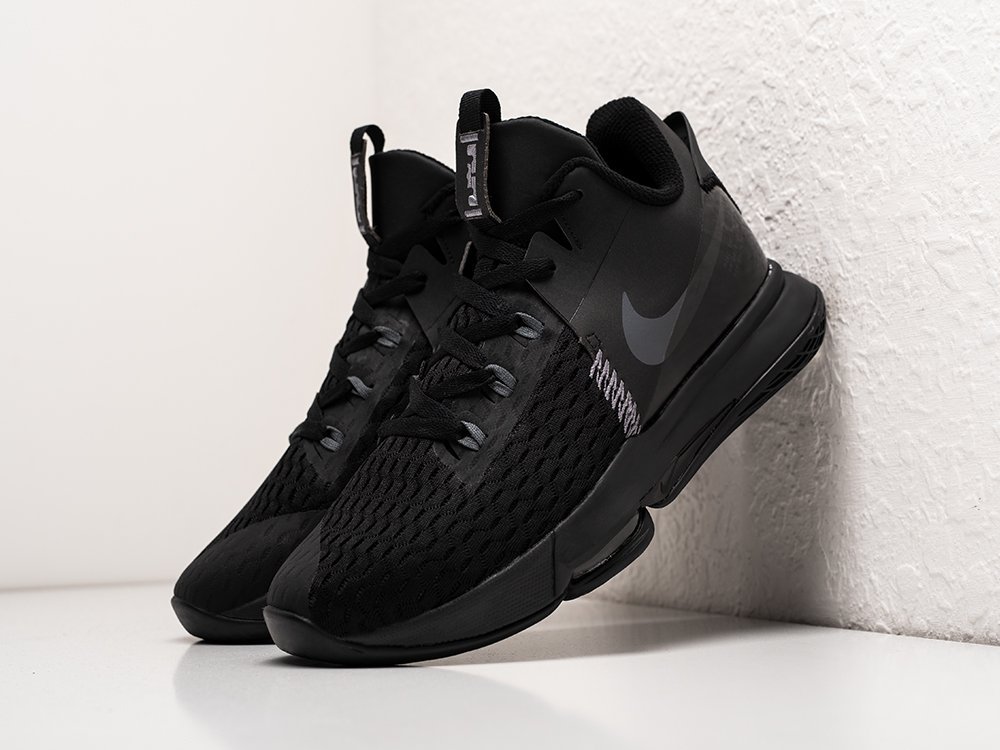 Nike Lebron Witness V GS Black Dark Grey черные текстиль мужские (AR28685) - фото 2