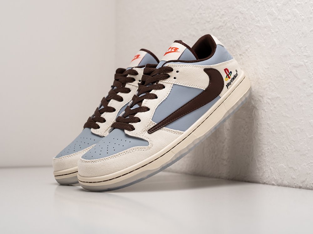 Nike SB Dunk Low x Travis Scott х PlayStation 5 голубые кожа мужские (AR28689) - фото 2 Nike SB Dunk Low x Travis Scott х PlayStation 5 голубые кожа мужские (AR28689) - фото 2