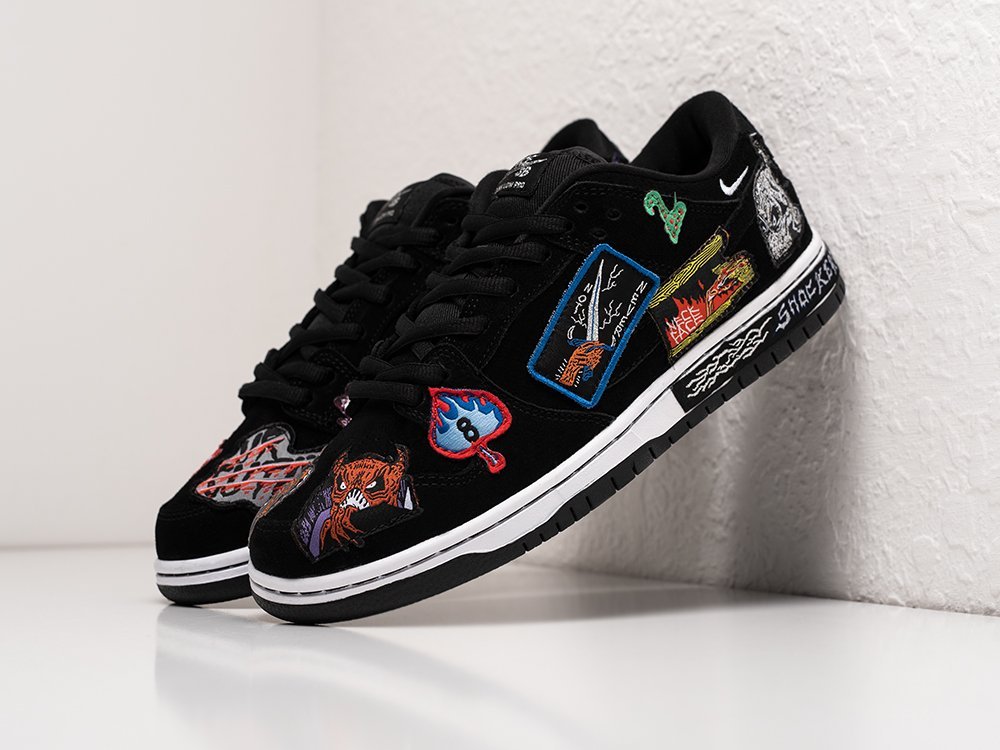 Nike x Neckface x SB Dunk Low Pro QS Black черные текстиль мужские (AR28693) - фото 2 Nike x Neckface x SB Dunk Low Pro QS Black черные текстиль мужские (AR28693) - фото 2