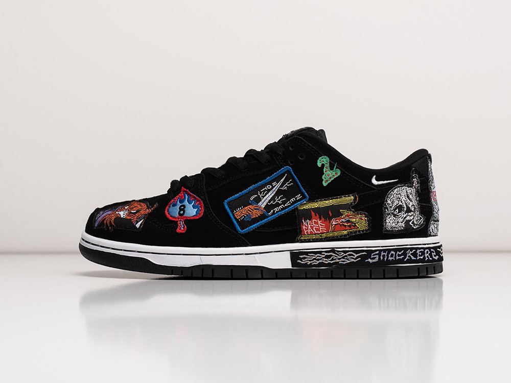 Nike x Neckface x SB Dunk Low Pro QS Black черные текстиль мужские (AR28693) - фото 1 Nike x Neckface x SB Dunk Low Pro QS Black черные текстиль мужские (AR28693) - фото 1