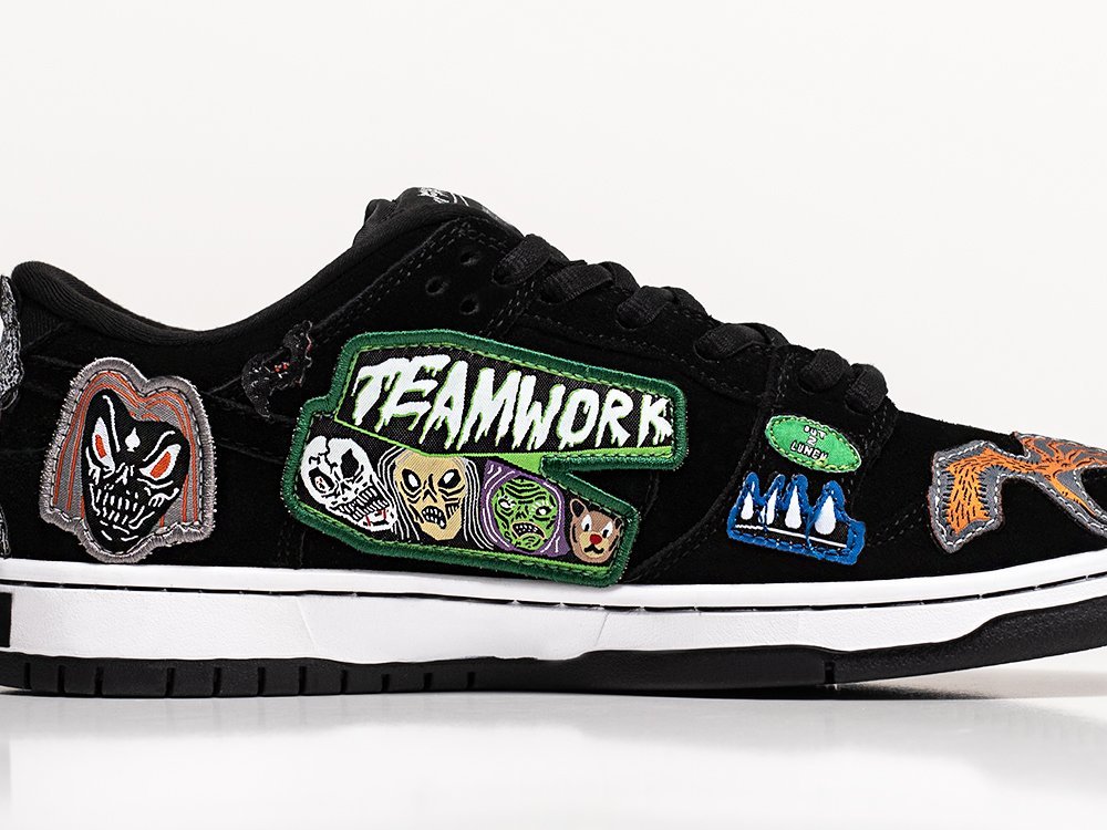 Nike x Neckface x SB Dunk Low Pro QS Black черные текстиль мужские (AR28693) - фото 7 Nike x Neckface x SB Dunk Low Pro QS Black черные текстиль мужские (AR28693) - фото 7