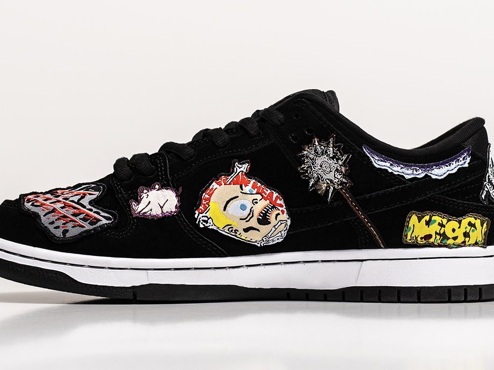 Nike x Neckface x SB Dunk Low Pro QS Black черные текстиль мужские (AR28693) - фото 9 Nike x Neckface x SB Dunk Low Pro QS Black черные текстиль мужские (AR28693) - фото 9