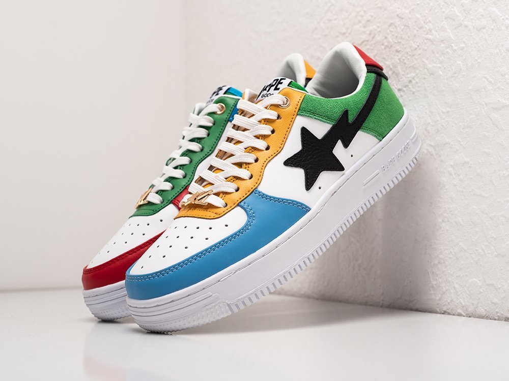 Bape Bapesta Low разноцветные кожа мужские (AR28702) - фото 2