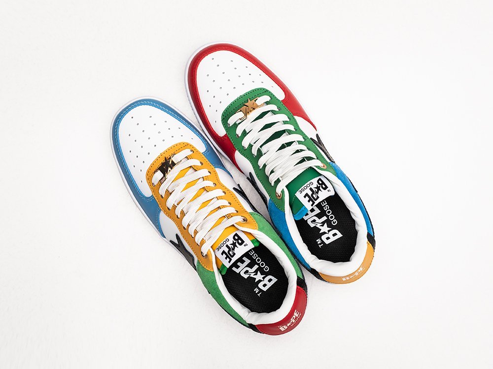 Bape Bapesta Low разноцветные кожа мужские (AR28702) - фото 3