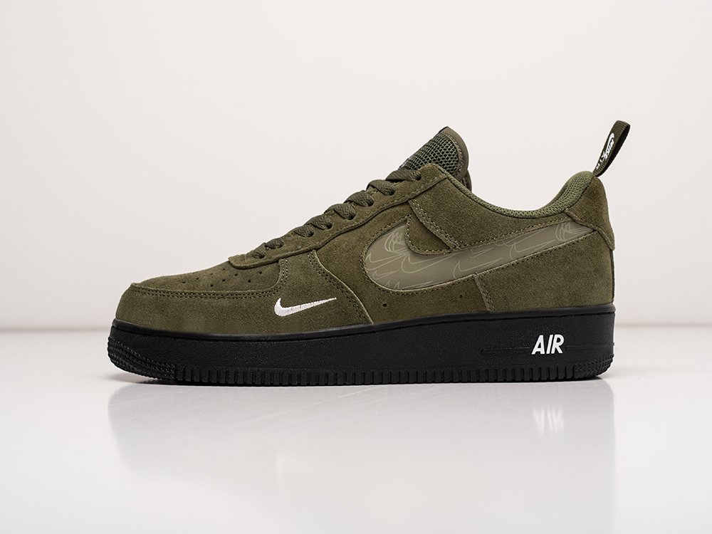 Nike Air Force 1 Low 07 LV8 Reflective Swoosh - Cargo Khaki зеленые кожа мужские (AR28709) - фото 1 Nike Air Force 1 Low 07 LV8 Reflective Swoosh - Cargo Khaki зеленые кожа мужские (AR28709) - фото 1