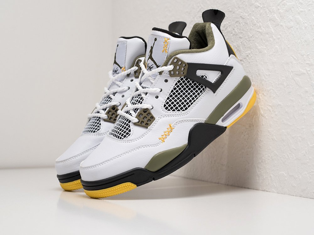 Nike Air Jordan 4 Retro белые кожа мужские (AR28733) - фото 2 Nike Air Jordan 4 Retro белые кожа мужские (AR28733) - фото 2