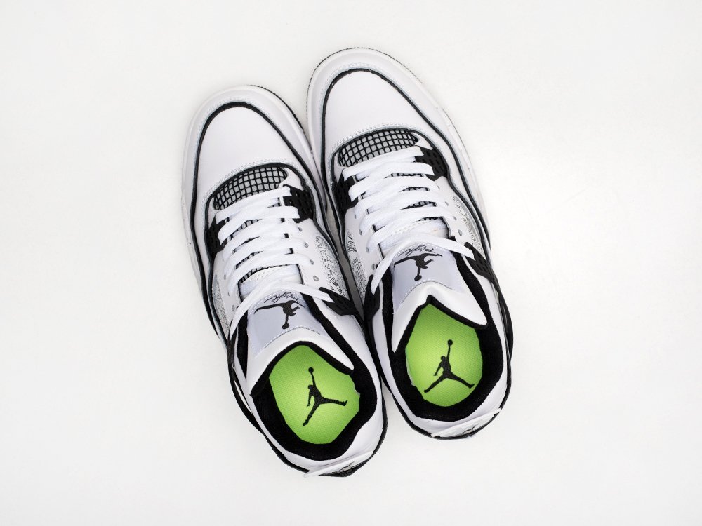 Nike Air Jordan 4 Retro DIY белые кожа мужские (AR28759) - фото 3 Nike Air Jordan 4 Retro DIY белые кожа мужские (AR28759) - фото 3