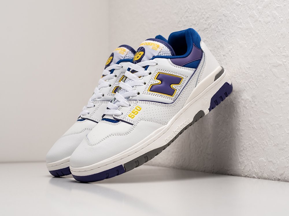 New Balance 550 Lakers Pack - Infinity Blue белые кожа мужские (AR28770) - фото 2 New Balance 550 Lakers Pack - Infinity Blue белые кожа мужские (AR28770) - фото 2