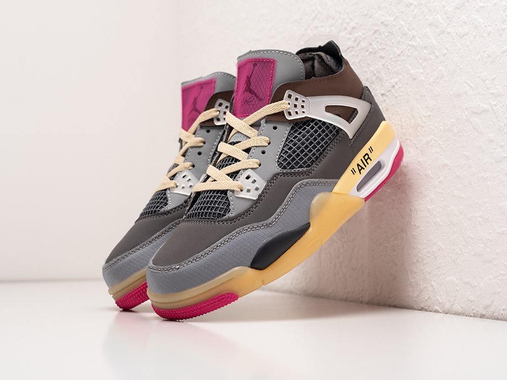 Nike x OFF White x Air Jordan 4 Retro WMNS серые кожа женские (AR28790) - фото 2 Nike x OFF White x Air Jordan 4 Retro WMNS серые кожа женские (AR28790) - фото 2
