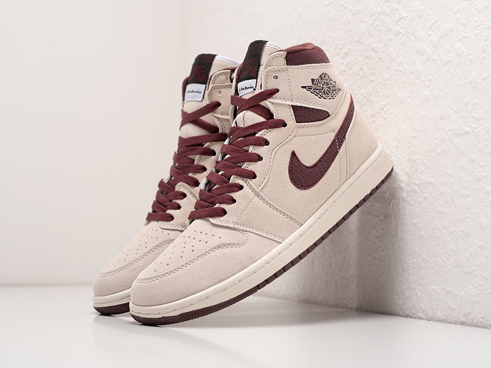 Nike x A Ma Maniére x Air Jordan 1 High OG Airness бежевые замша мужские (AR28914) - фото 2