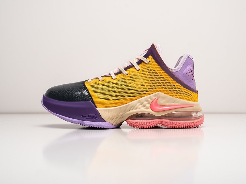 Nike Lebron XIX Low Mismatch Lakers разноцветные текстиль мужские (AR28945) - фото 1