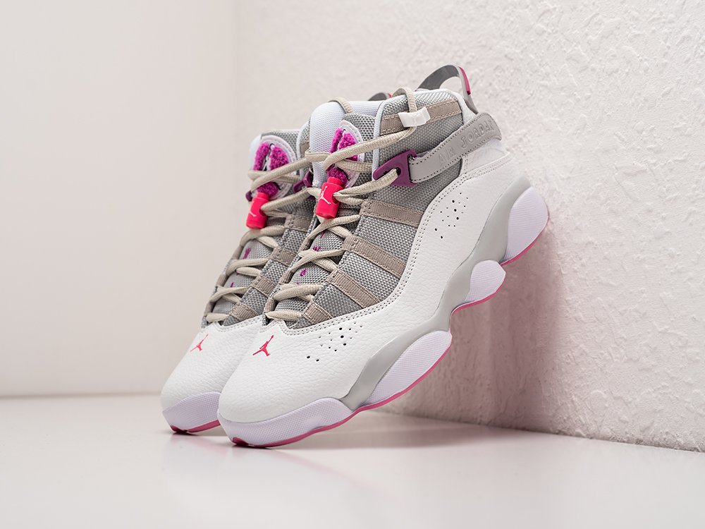 Nike Jordan 6 Rings Hyper Pink WMNS белые кожа женские (AR28946) - фото 2