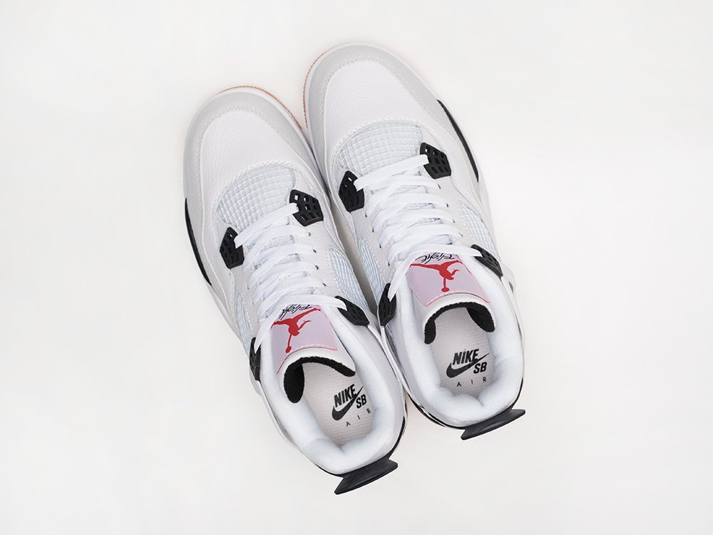 Nike Air Jordan 4 Retro белые кожа мужские (AR29041) - фото 3