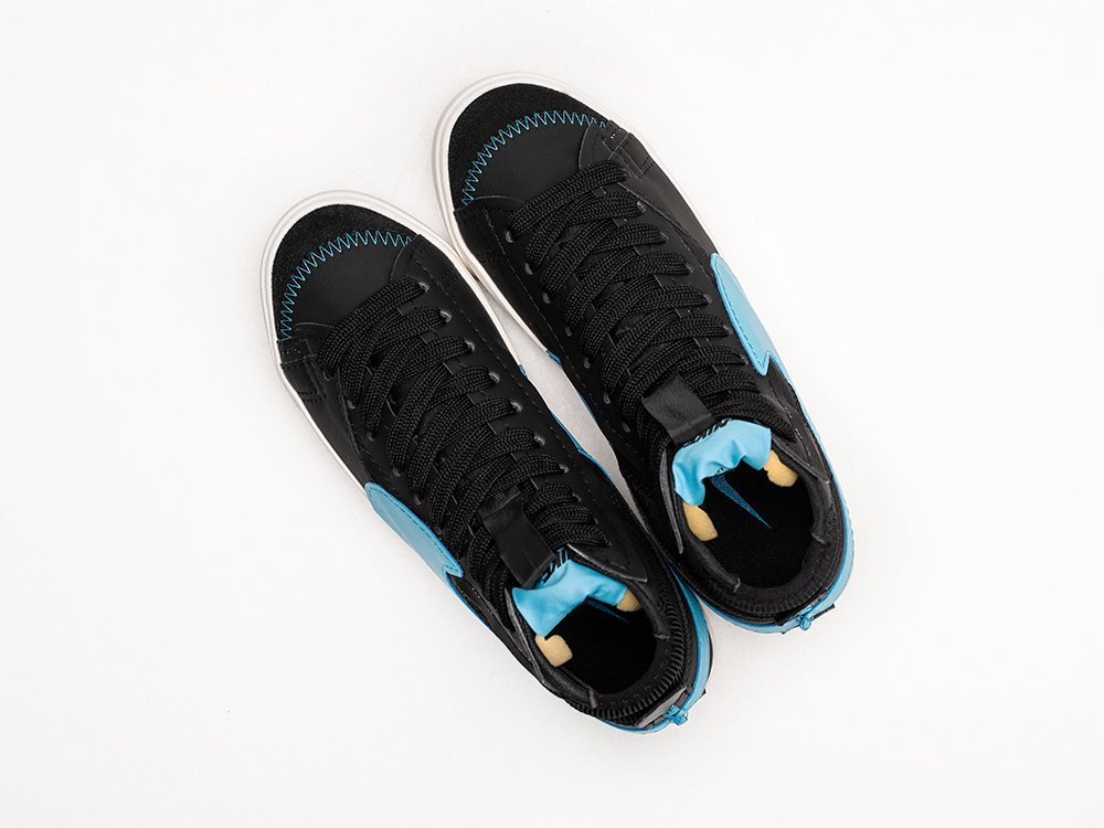 Nike Blazer Mid 77 Jumbo Black Baltic Blue черные кожа мужские (AR29083) - фото 3