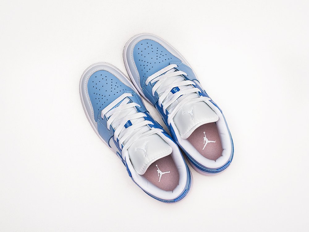 Nike Air Jordan 1 Low SE Mighty Swooshers WMNS голубые кожа женские (AR29210) - фото 3