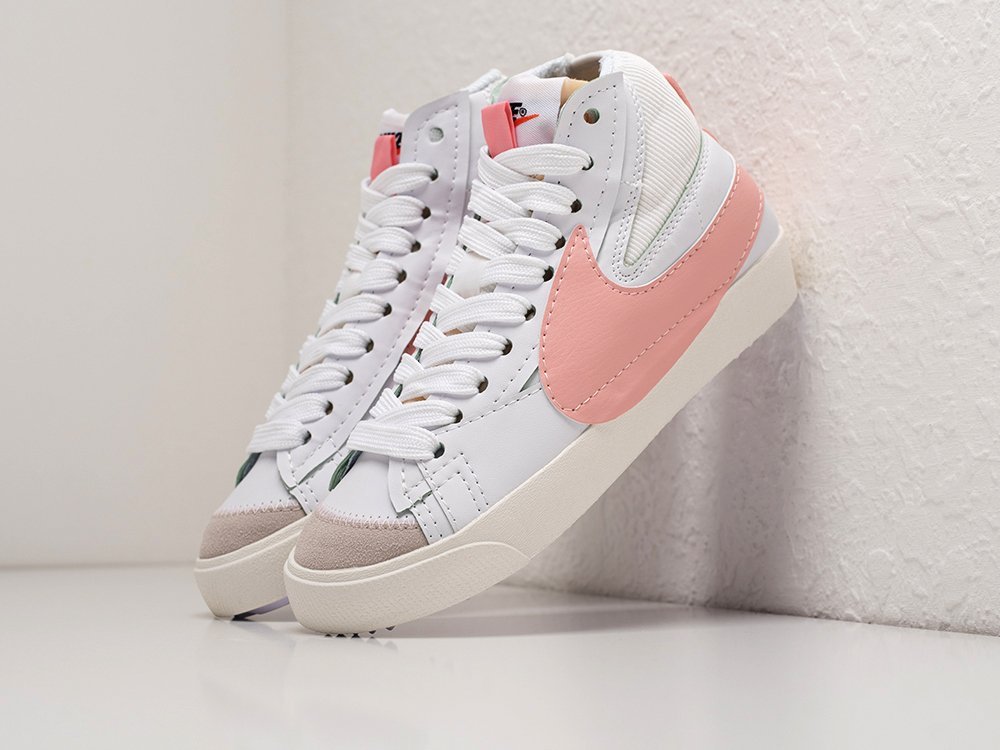 Nike Blazer Mid 77 Jumbo Pink Oxford WMNS белые кожа женские (AR29216) - фото 2 Nike Blazer Mid 77 Jumbo Pink Oxford WMNS белые кожа женские (AR29216) - фото 2