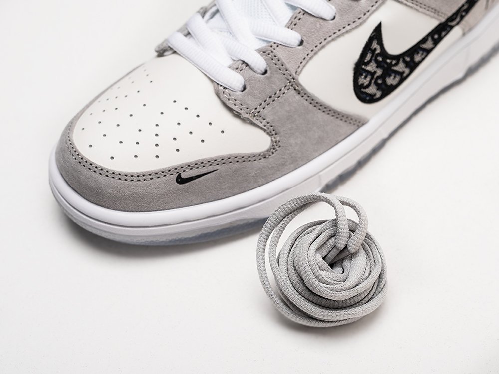 Nike x Dior x SB Dunk Low серые кожа мужские (AR29252) - фото 4 Nike x Dior x SB Dunk Low серые кожа мужские (AR29252) - фото 4