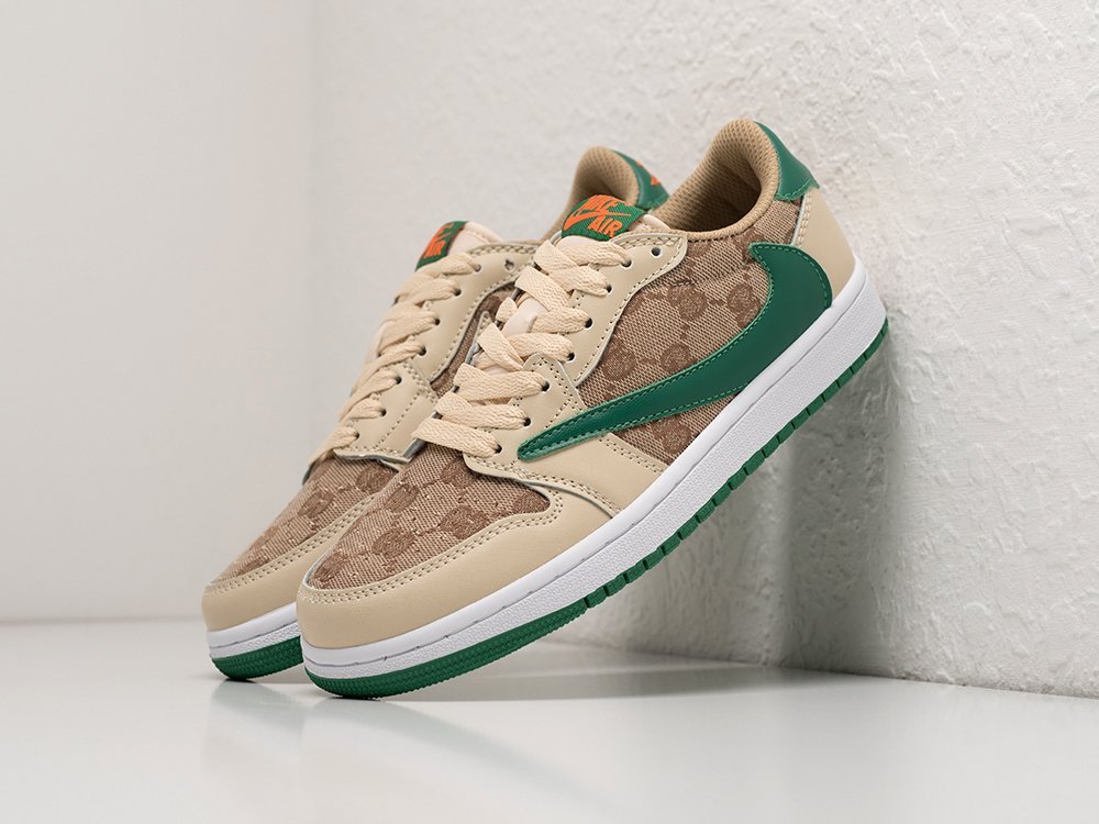 Nike Air Jordan 1 Low x Travis Scott WMNS бежевые текстиль женские (AR29255) - фото 2 Nike Air Jordan 1 Low x Travis Scott WMNS бежевые текстиль женские (AR29255) - фото 2
