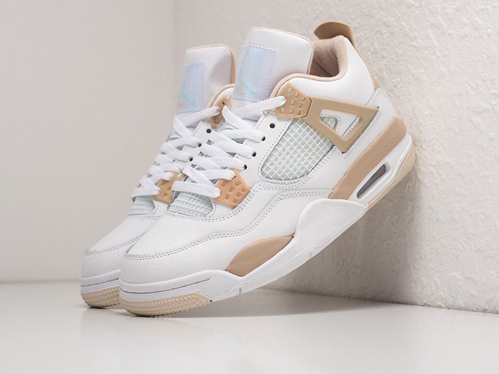 Nike Air Jordan 4 Retro Linen белые кожа мужские (AR29274) - фото 2