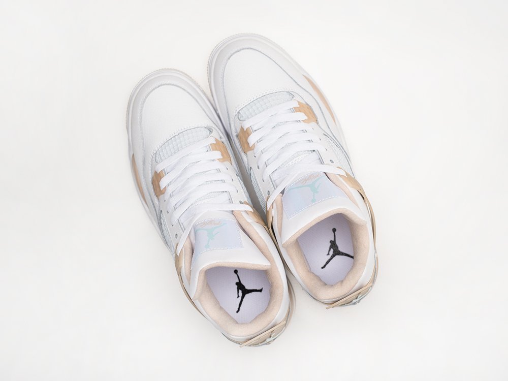 Nike Air Jordan 4 Retro Linen белые кожа мужские (AR29274) - фото 3