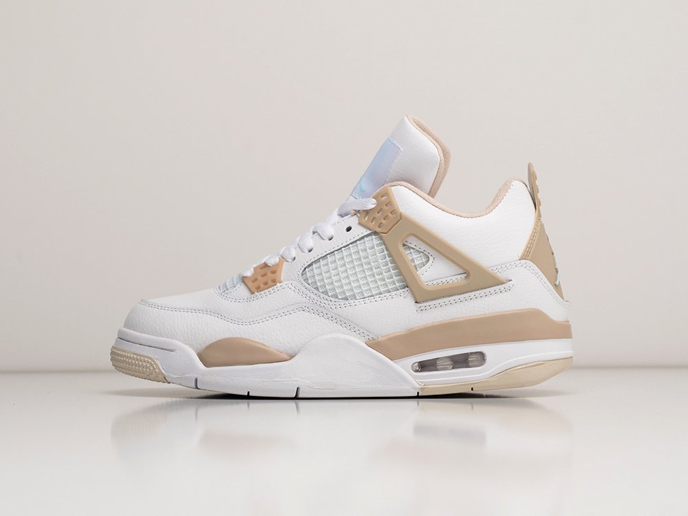 Nike Air Jordan 4 Retro Linen белые кожа мужские (AR29274) - фото 1