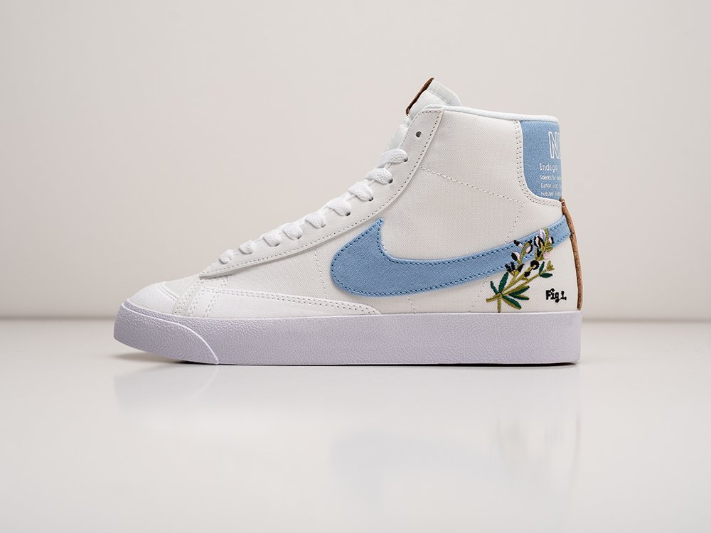 Nike Blazer Mid 77 Indigo белые текстиль мужские (AR29296) - фото 1 Nike Blazer Mid 77 Indigo белые текстиль мужские (AR29296) - фото 1