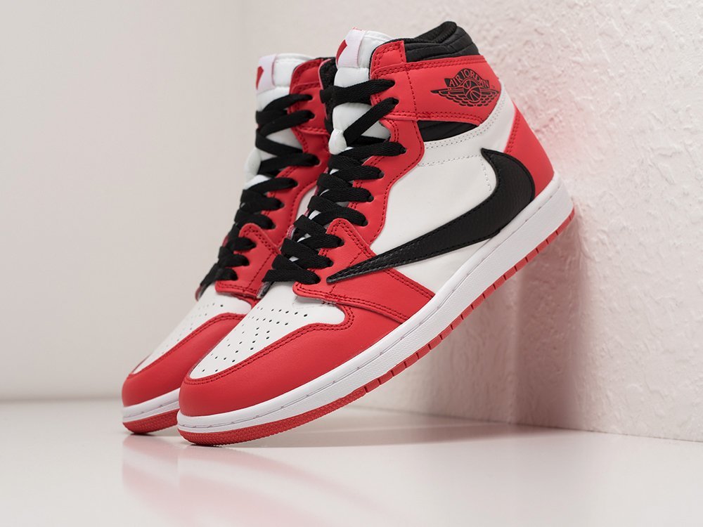 Nike Air Jordan 1 Chicago x Travis Scott красные кожа мужские (AR29302) - фото 2
